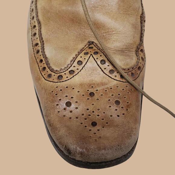 Cole Haan Wingtip Giraldo Derby Brogue Shoe British Tan 9M Leather Goodyear Sole - Picture 2 of 10